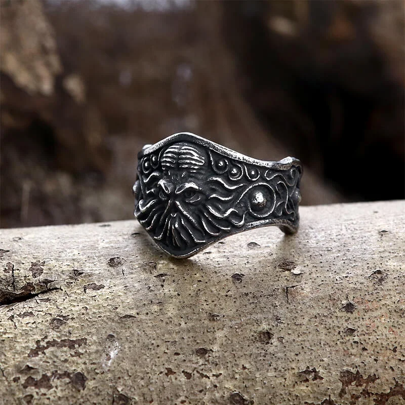 Gothic Octopus Stainless Steel Cthulhu Ring