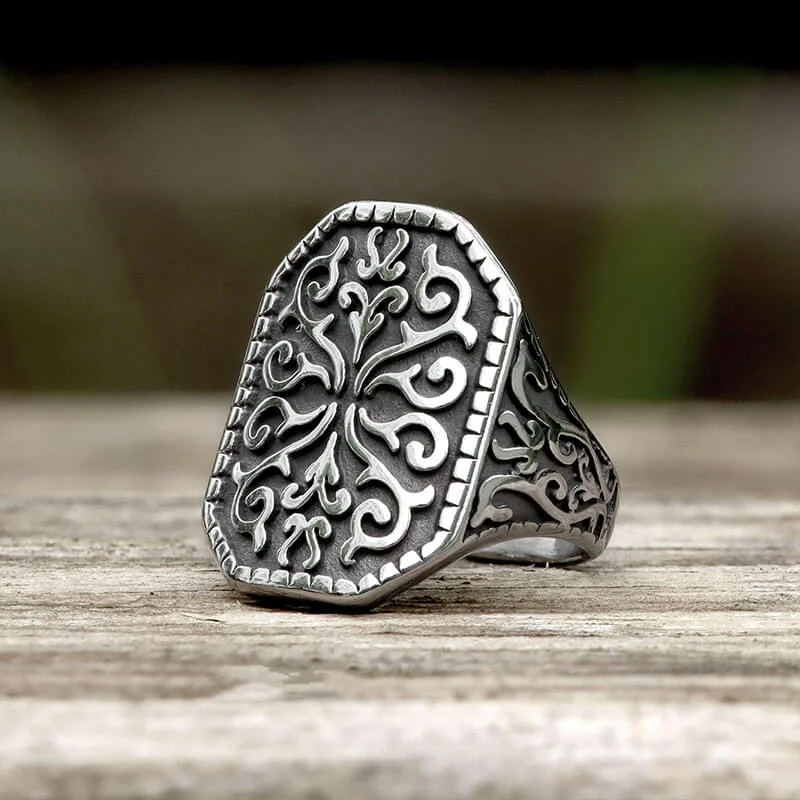 Gothic Pattern Stainless Steel Ring