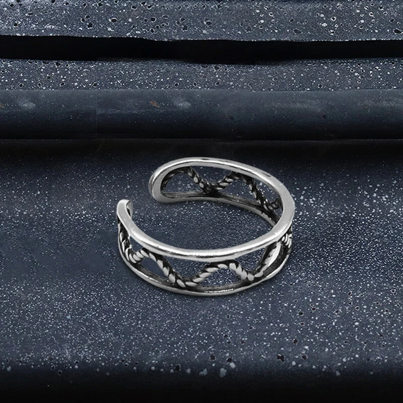 Gothic Sword Hollow Rope Stainless Steel Ring Set