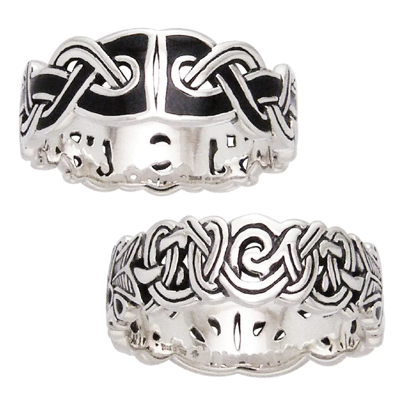 Mammen Weave Viking Knot Wedding Band Norse Celtic Sterling Silver Ring