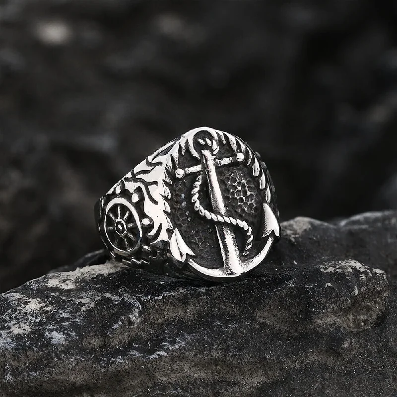 Nautical Anchor Stainless Steel Ring