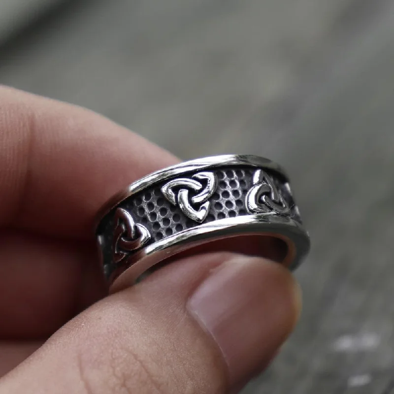 Warrior Triquetra Stainless Steel Viking Ring