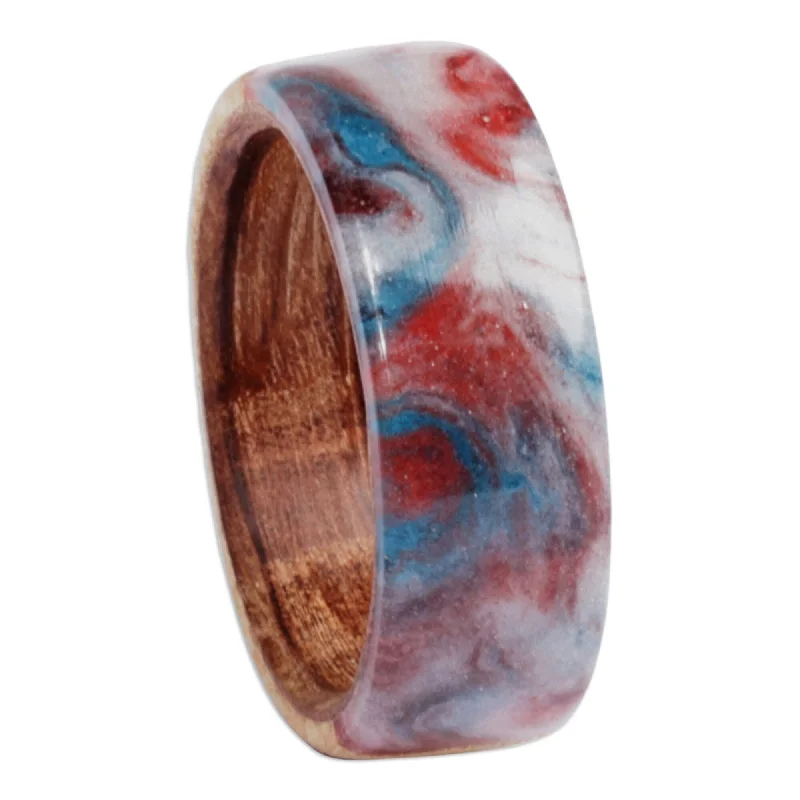 Novica Handmade Evening Thoughts Wood Band Ring