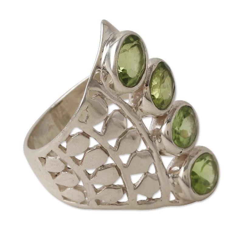 Novica Handmade Glorious Fortune Peridot Cocktail Ring