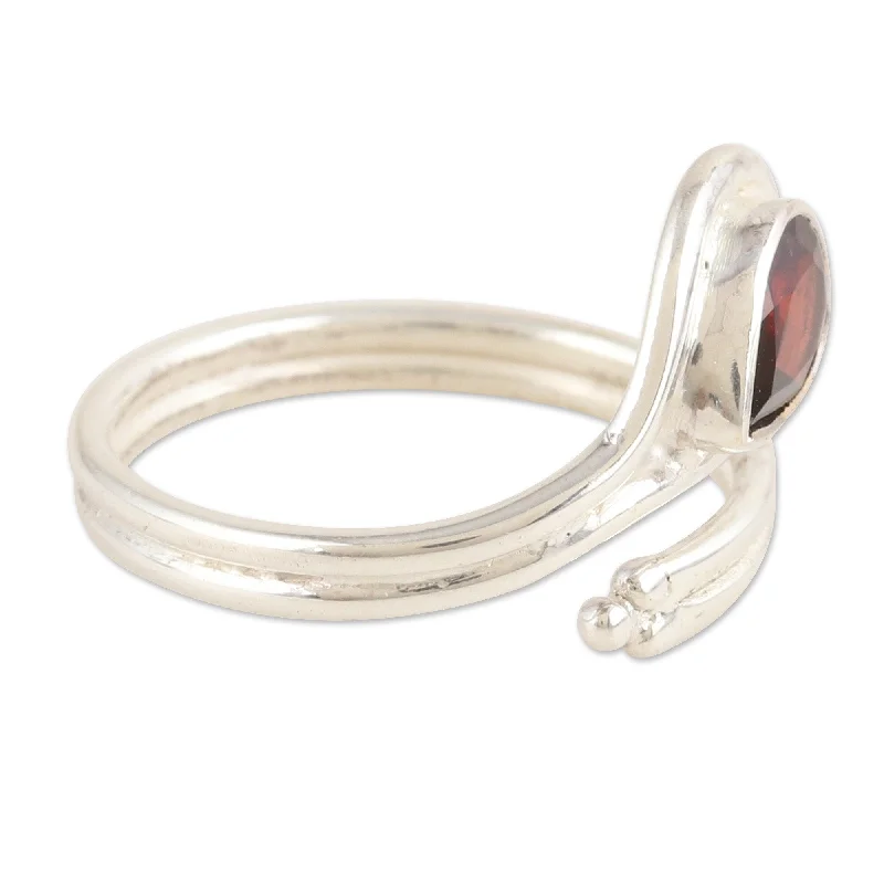 Novica Handmade Passion Glory Garnet Wrap Ring