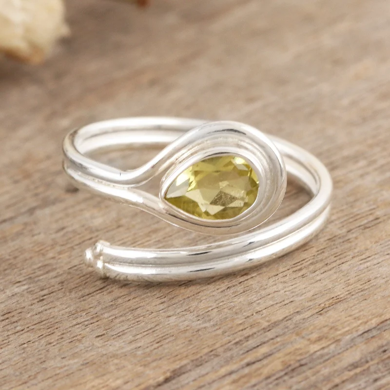 Novica Handmade Prosperous Glory Peridot Wrap Ring