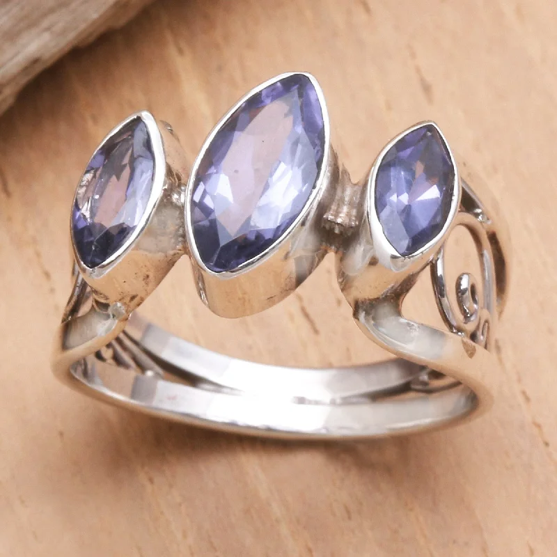 Novica Handmade Spark Amethyst Cocktail Ring