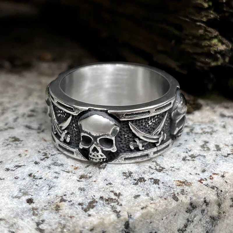 Pirate Sword Stainless Steel Skull Ring