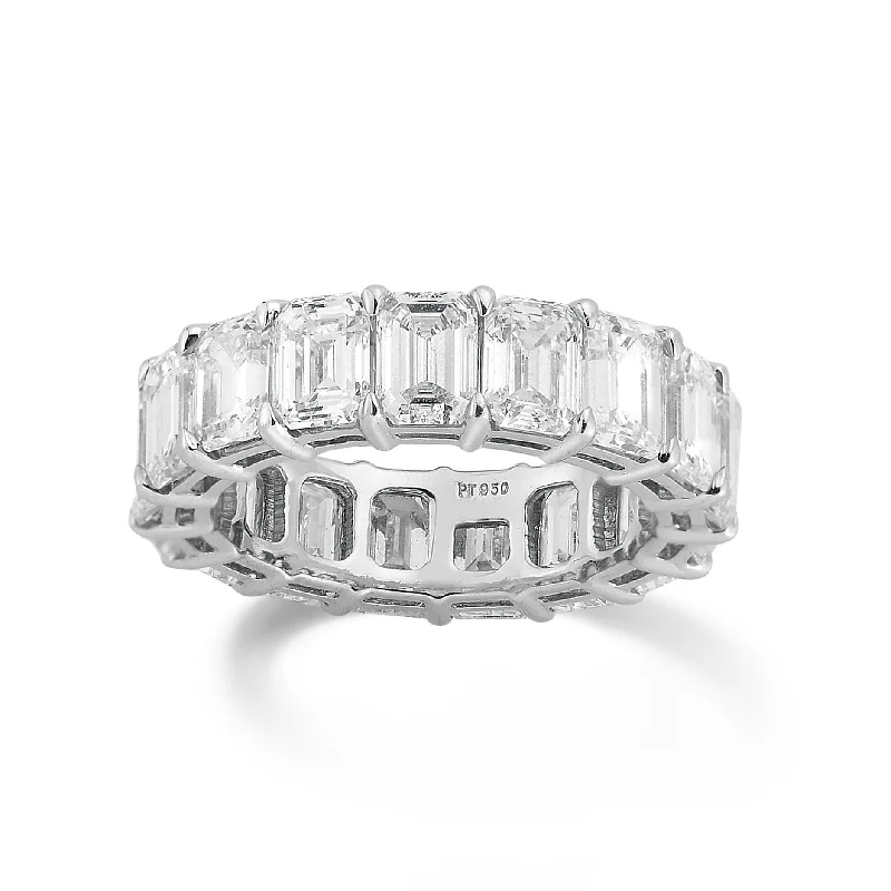 Platinum Emerald Cut Diamond Eternity Band