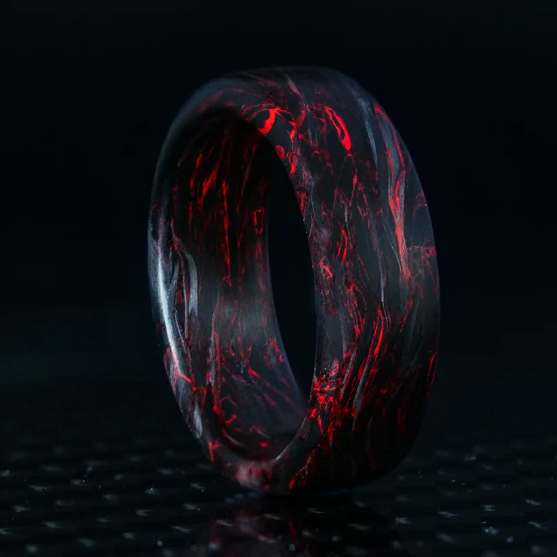 Red Burl Carbon Fiber Ring