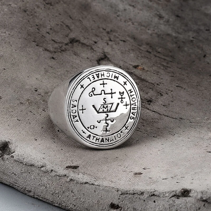 Sigil of Archangel Michael Talisman Stainless Steel Ring