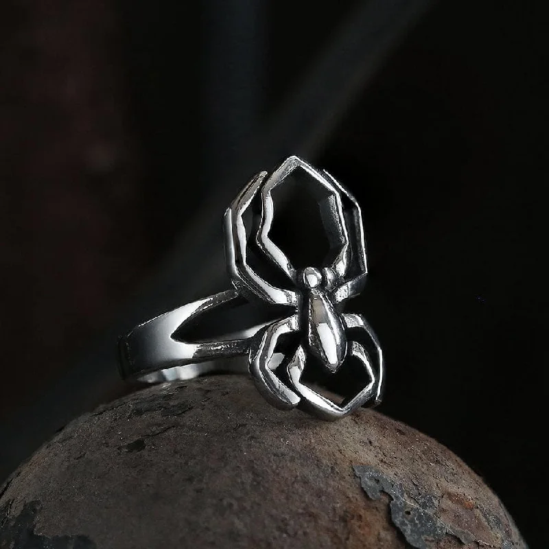 Spider Stainless Steel Biker Ring