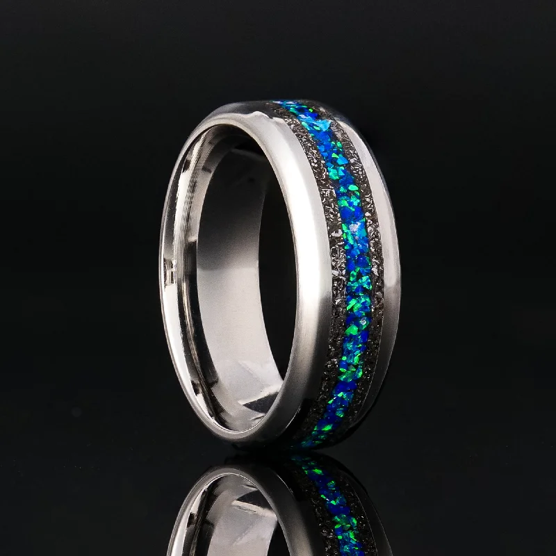 Star Dust Opal Stripe Ring