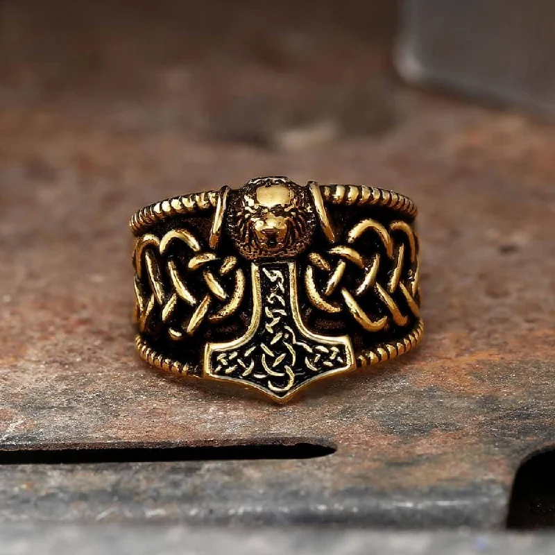 Thor's Hammer Stainless Steel Viking Ring