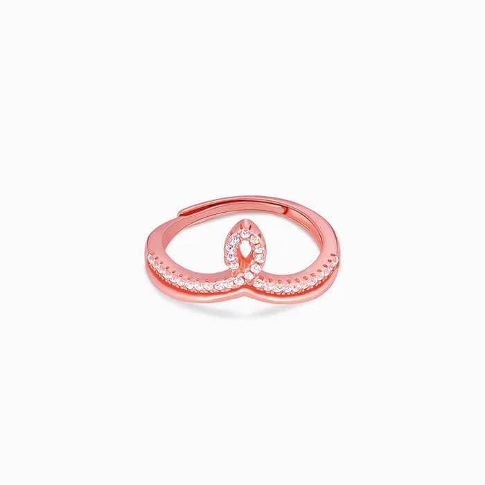 Rose Gold Zircon Flame Ring