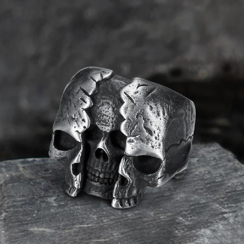 Two-Face Stainless Steel Skull Ring