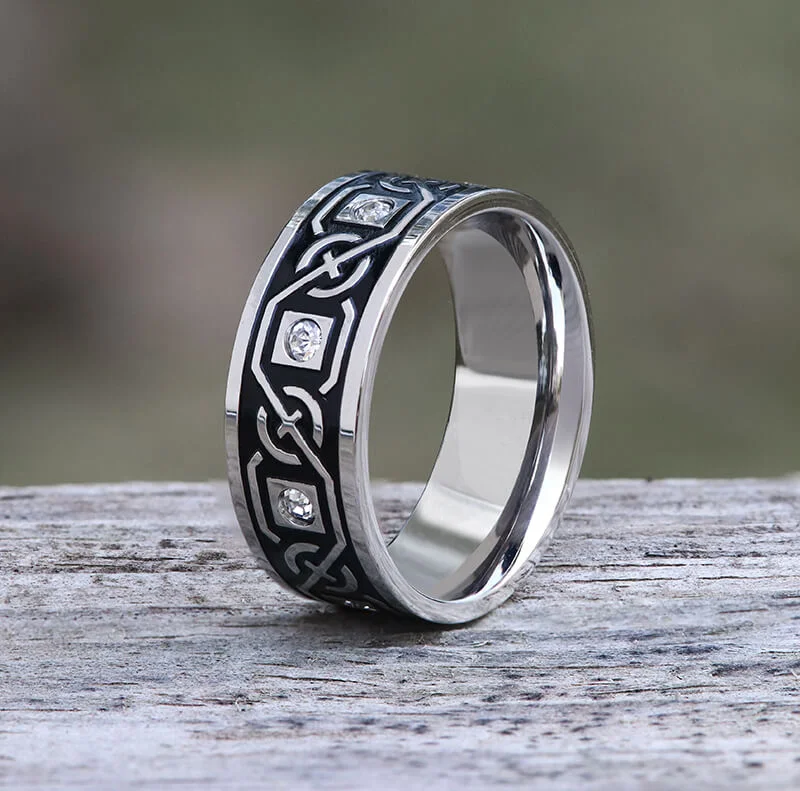 Vintage Celtic Knot Stainless Steel Band Ring