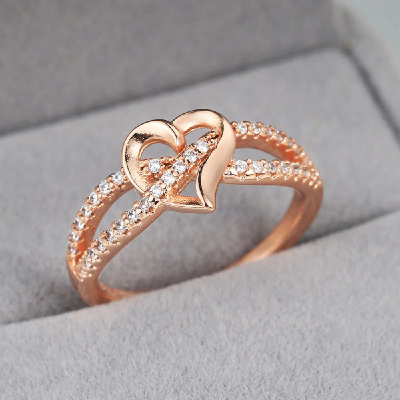 Wholesale Copper Gold Plated Heart Ring