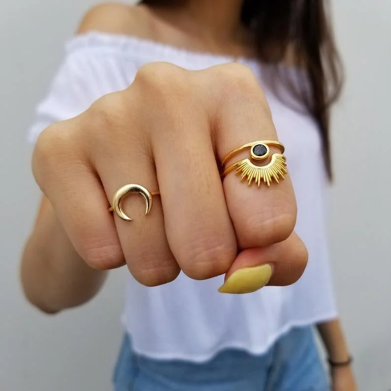 Wholesale Sunflower Titanium Steel Gold Plated Ring