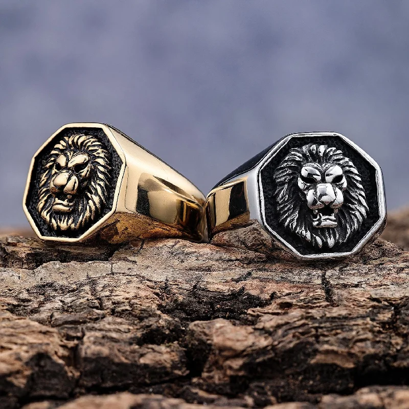 Wholesale Titanium Steel Lion Head Ring