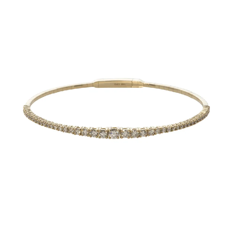 1.25ctw Graduated Diamond 14K Yellow Gold Flex Bangle