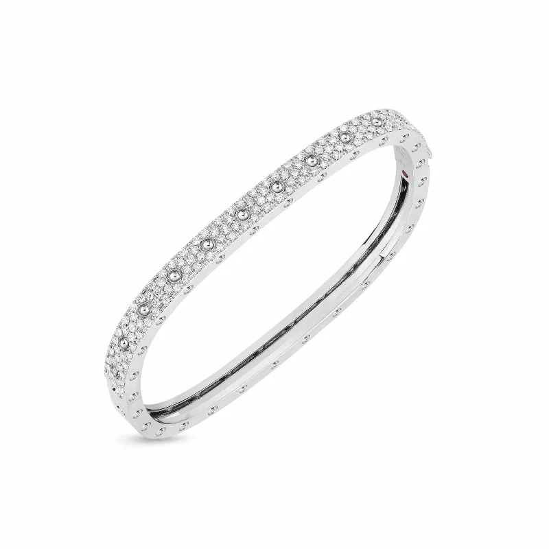 1 Row Square Bangle with Diamonds