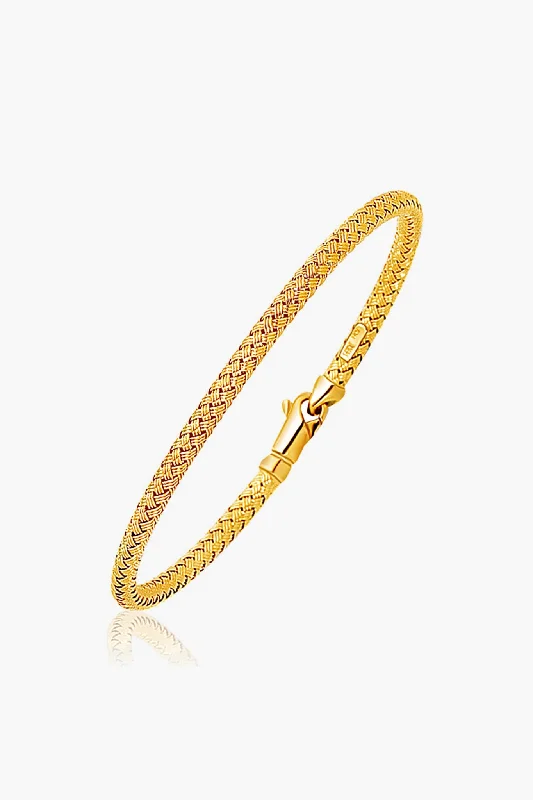 14k Gold Fancy Weave Bangle