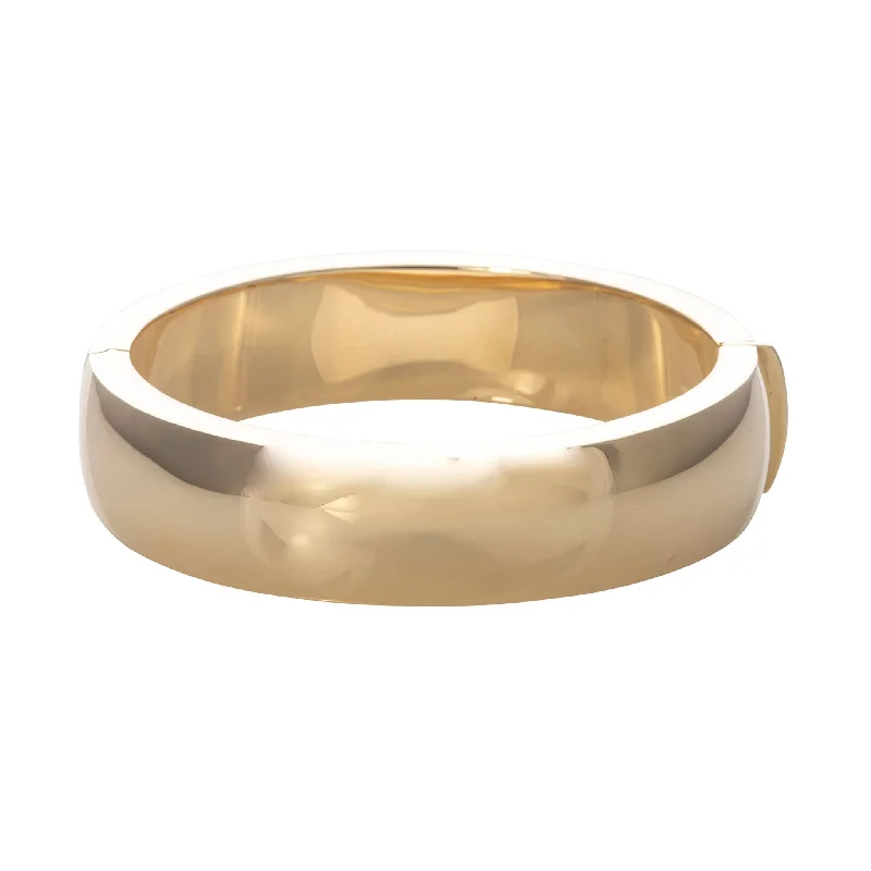 14K Yellow Gold Italian Half-Round 16mm Bangle