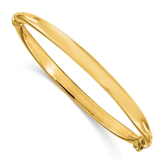 14K Yellow Gold Polished Hinged Bangle