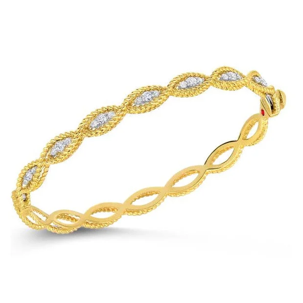 18K YG ROBERTO COIN DIAMOND BANGLE