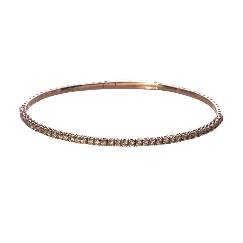 1ct Diamond 14K Rose Gold Flexible Tennis Bangle