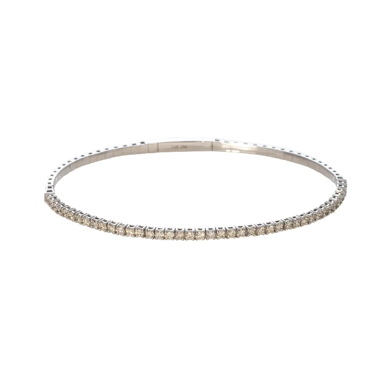 1ctw Diamond 14K White Gold Flexible Tennis Bangle