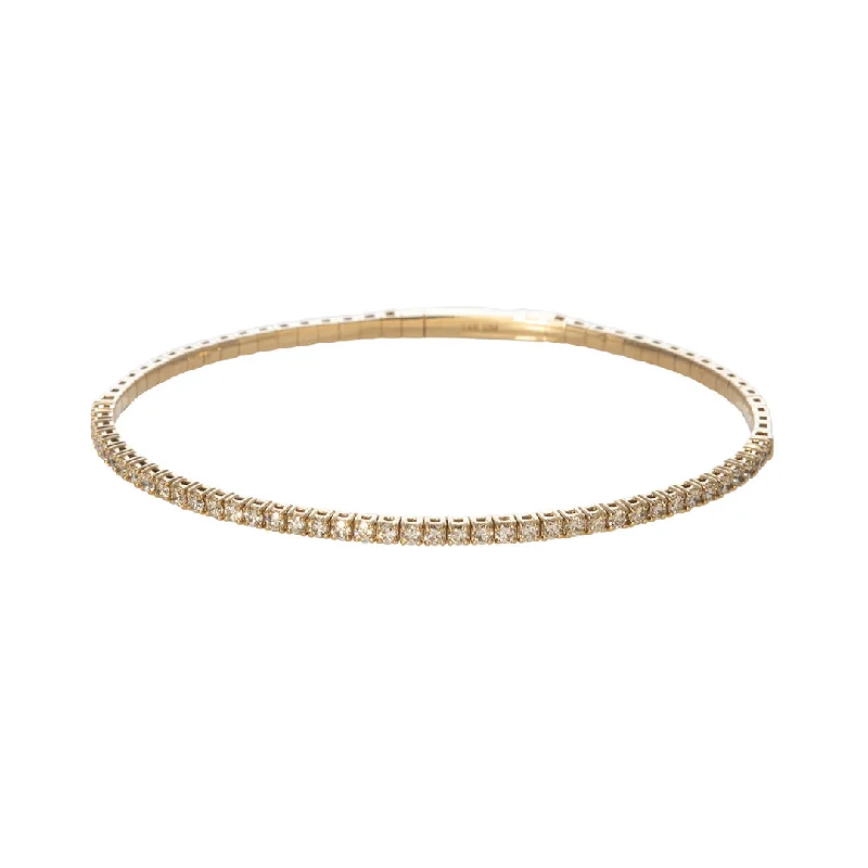 1ct Diamond 14K Yellow Gold Flexible Tennis Bangle