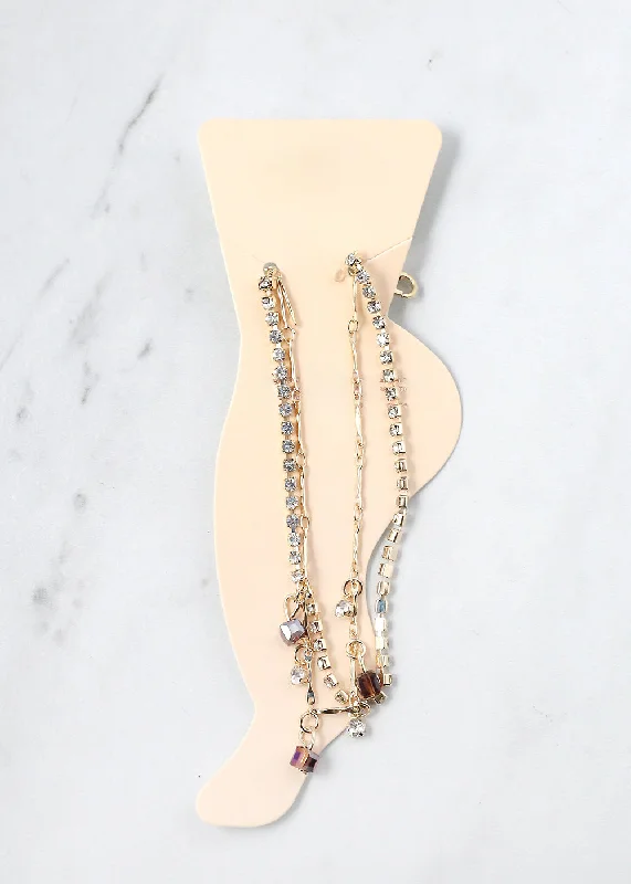 2-Layer Crystal Beads Anklet