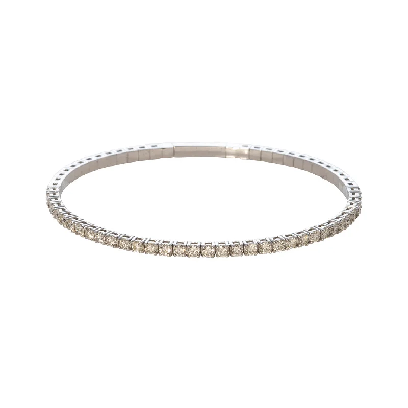 2ctw Diamond 14K White Gold Flexible Tennis Bangle