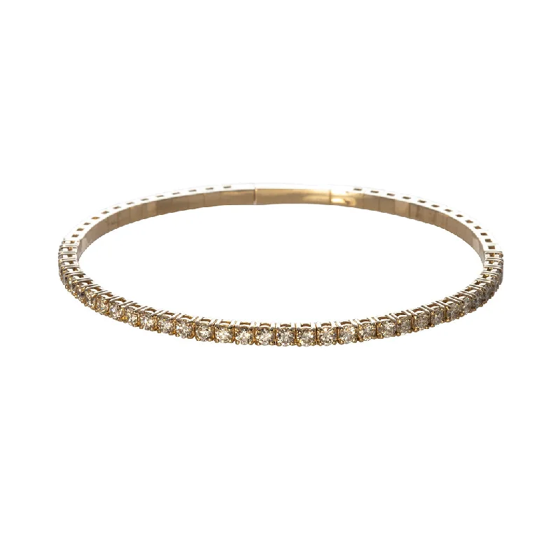 2ct Diamond 14K Yellow Gold Flexible Tennis Bangle