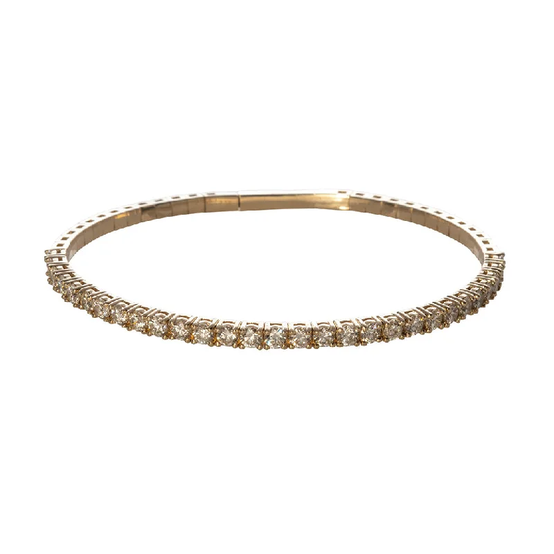 3ctw Diamond 14K Yellow Gold Flexible Tennis Bangle