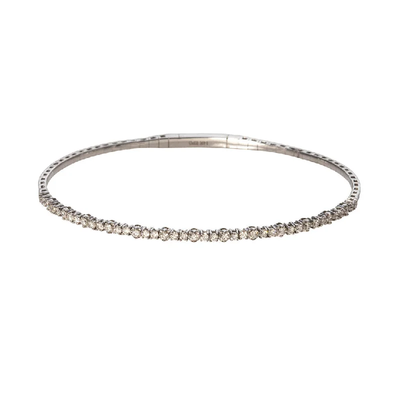 .50ct Diamond 14K White Gold Flexible Bangle