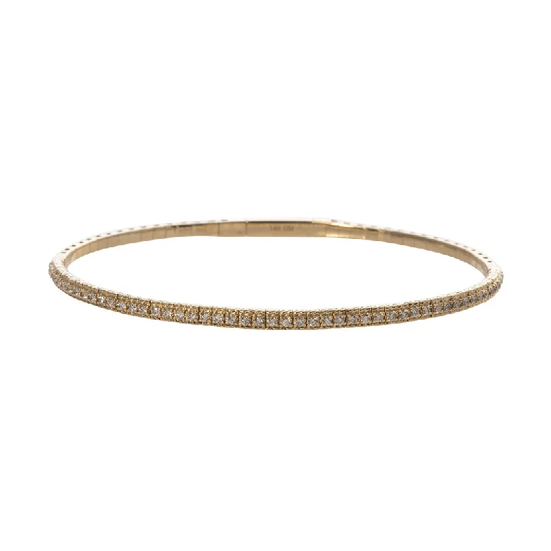 .50ct Diamond 14K Yellow Gold Flexible Tennis Bangle