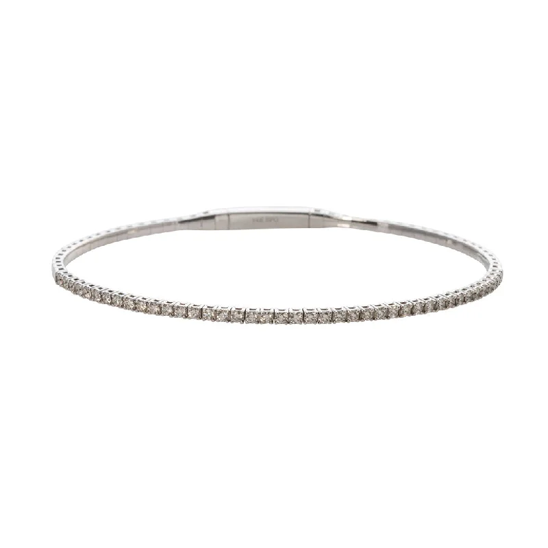 .7ct Diamond 14K White Gold Flexible Tennis Bangle