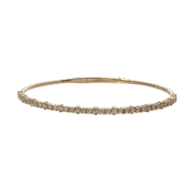 .92ctw Diamond 14K Yellow Gold Flexible Tennis Bangle