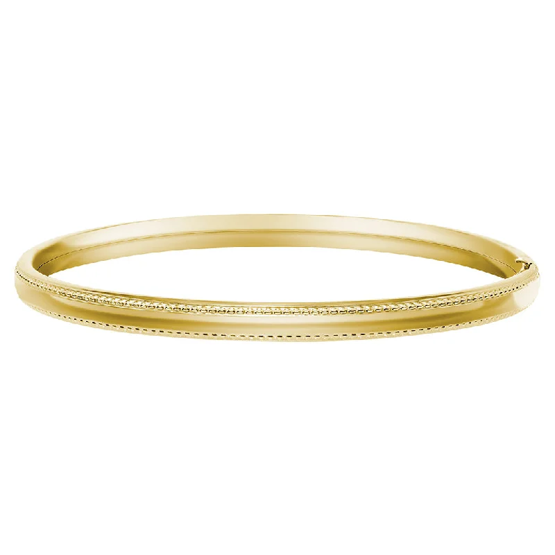 Adult 14K Gold Filled Beaded Edge 5mm Bangle