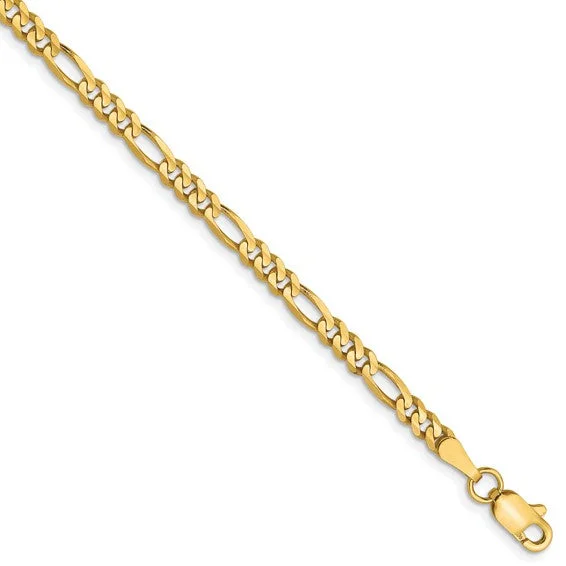 10K 3mm Concave Figaro Chain Anklet