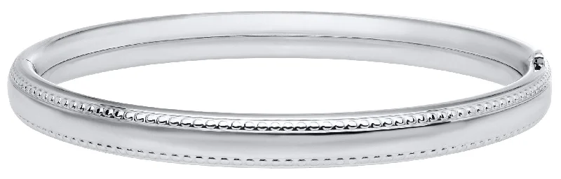 Beaded Edge Sterling Silver Baby Bangle