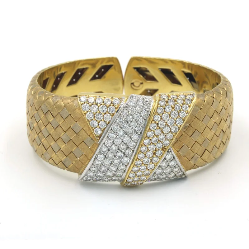 Diamond "X" Wide Bangle