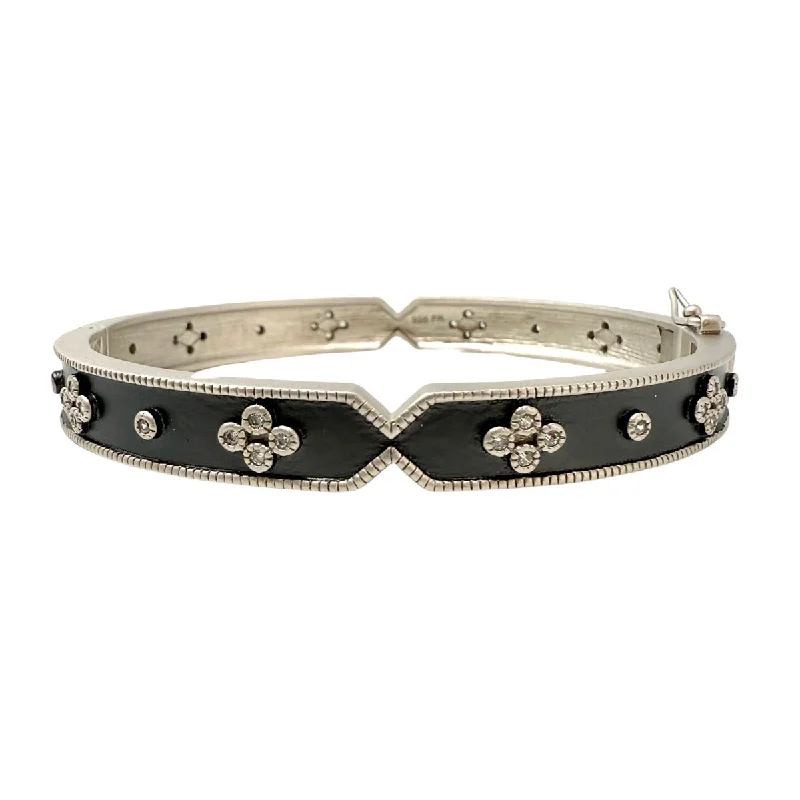 Freida Rothman Iconic Clover Hinged Bangle