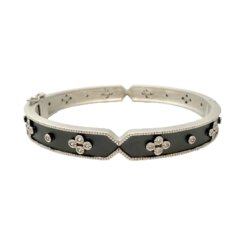 Freida Rothman Iconic Clover Hinged Bangle