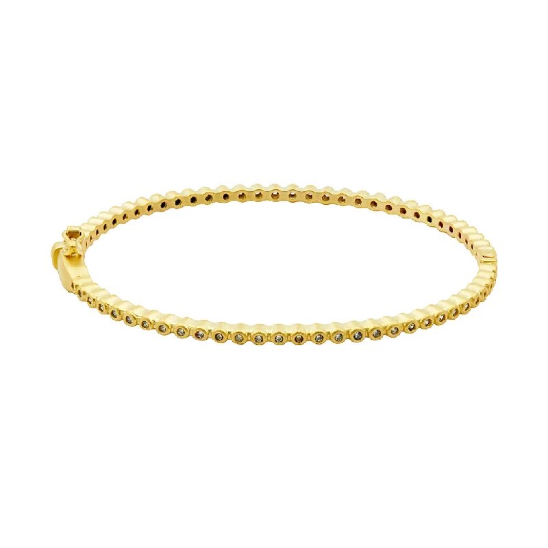 Freida Rothman Signature Bezel Pavé Hinge Bangle