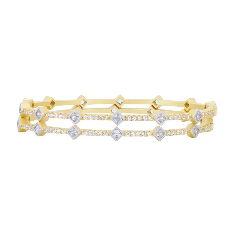 Freida Rothman Signature Geometric Twin Hinge Bangle