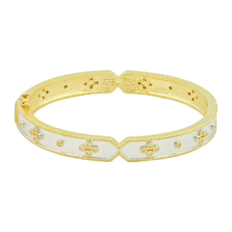 Freida Rothman Signature Iconic Clover Hinge Bangle